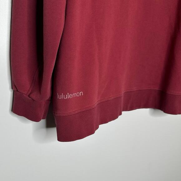Lululemon Perfectly Oversize Crew Sweatshirt Women'sBurgundy Size 10 - Picture 3 of 3
